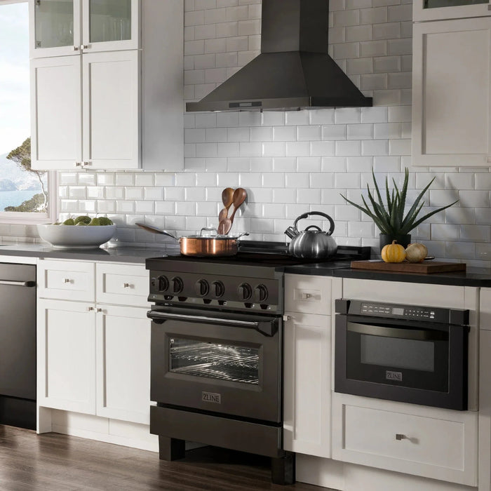 ZLINE Induction Range with a 4 Element Stove and Electric Oven in Black Stainless Steel RAIND - BS - 30 - Farmhouse Kitchen and Bath