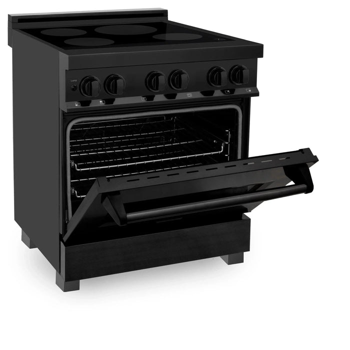 ZLINE Induction Range with a 4 Element Stove and Electric Oven in Black Stainless Steel RAIND - BS - 30 - Farmhouse Kitchen and Bath