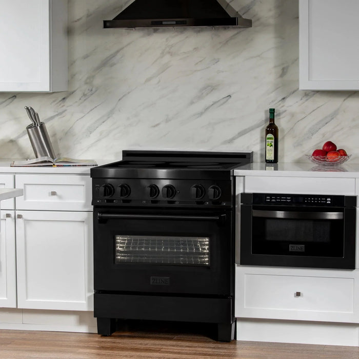 ZLINE Induction Range with a 4 Element Stove and Electric Oven in Black Stainless Steel RAIND - BS - 30 - Farmhouse Kitchen and Bath
