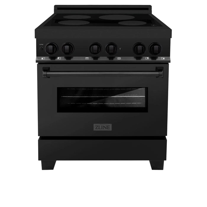 ZLINE Induction Range with a 4 Element Stove and Electric Oven in Black Stainless Steel RAIND - BS - 30 - Farmhouse Kitchen and Bath
