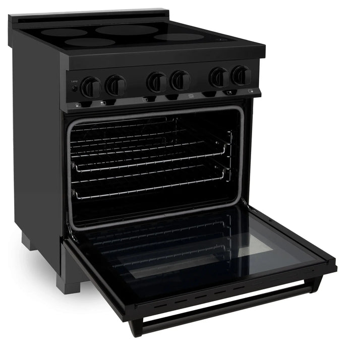 ZLINE Induction Range with a 4 Element Stove and Electric Oven in Black Stainless Steel RAIND - BS - 30 - Farmhouse Kitchen and Bath