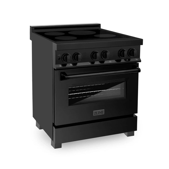 ZLINE Induction Range with a 4 Element Stove and Electric Oven in Black Stainless Steel RAIND - BS - 30 - Farmhouse Kitchen and Bath
