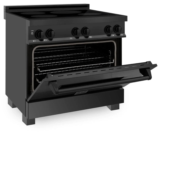 ZLINE Induction Range with a 4 Element Stove and Electric Oven in Black Stainless Steel RAIND - BS - 36 - Farmhouse Kitchen and Bath