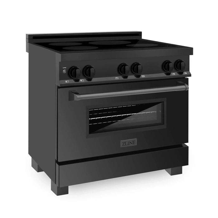 ZLINE Induction Range with a 4 Element Stove and Electric Oven in Black Stainless Steel RAIND - BS - 36 - Farmhouse Kitchen and Bath