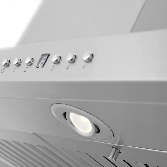 Zline Island Mount Range Hood in Stainless Steel with Built - in ZLINE CrownSound™ Bluetooth Speakers GL2iCRN - BT - 36 - Farmhouse Kitchen and Bath