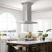 Zline Island Mount Range Hood in Stainless Steel with Built - in ZLINE CrownSound™ Bluetooth Speakers KE2iCRN - BT - 36 - Farmhouse Kitchen and Bath