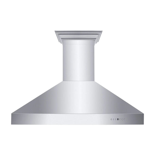 ZLINE Professional Convertible Vent Wall Mount Range Hood in Stainless Steel with Crown Molding 667CRN - 42 - Farmhouse Kitchen and Bath