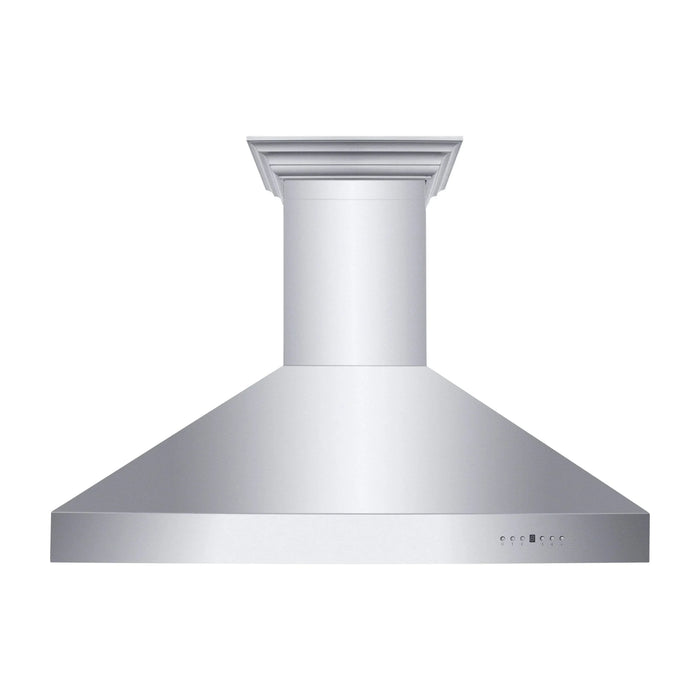 ZLINE Professional Convertible Vent Wall Mount Range Hood in Stainless Steel with Crown Molding 667CRN - 42 - Farmhouse Kitchen and Bath