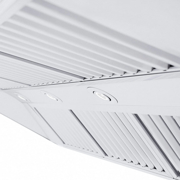 ZLINE Professional Convertible Vent Wall Mount Range Hood in Stainless Steel with Crown Molding 667CRN - 42 - Farmhouse Kitchen and Bath