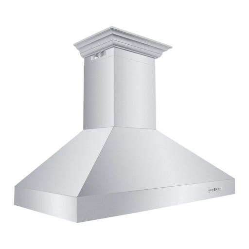 ZLINE Professional Convertible Vent Wall Mount Range Hood in Stainless Steel with Crown Molding 667CRN - 48 - Farmhouse Kitchen and Bath