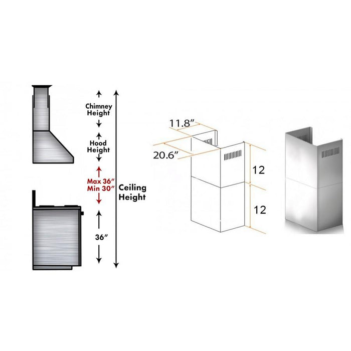 ZLINE Short Kit for 8' Ceilings, SK - KECOM - Farmhouse Kitchen and Bath
