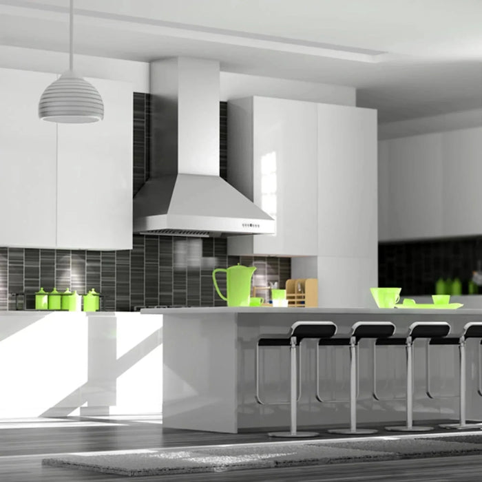 ZLINE Ducted Wall Mount Range Hood in Outdoor Approved Stainless Steel 697-304-42 - Farmhouse Kitchen and Bath