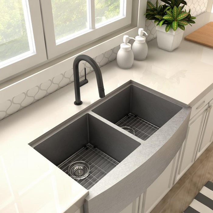 ZLINE Voltaire Kitchen Faucet, Electric Matte Black, VLT - KF - MB - Farmhouse Kitchen and Bath