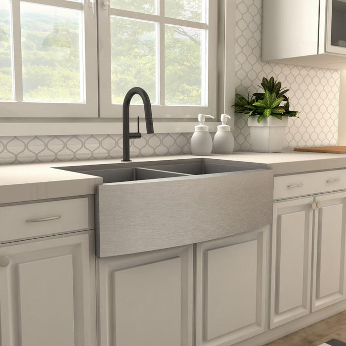 ZLINE Voltaire Kitchen Faucet, Electric Matte Black, VLT - KF - MB - Farmhouse Kitchen and Bath